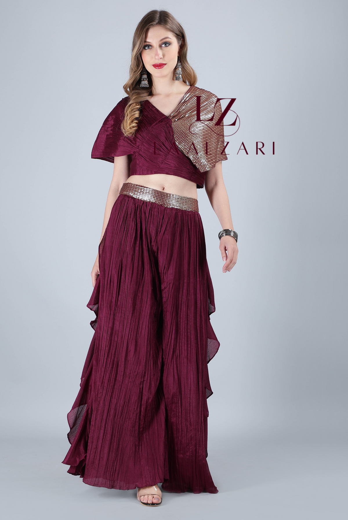 designer crop top skirt