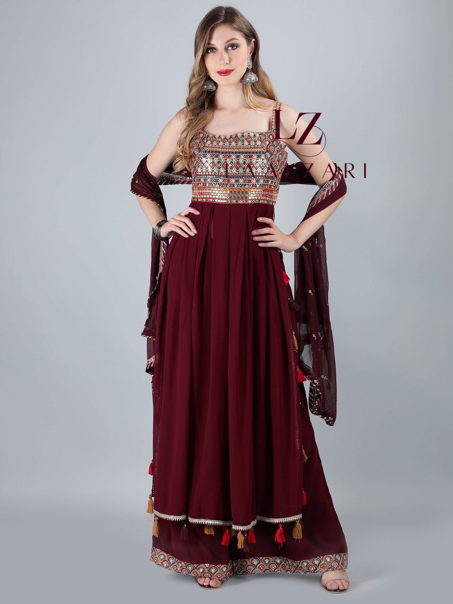 Majestic Maroon Nyra Kurti With Palazo