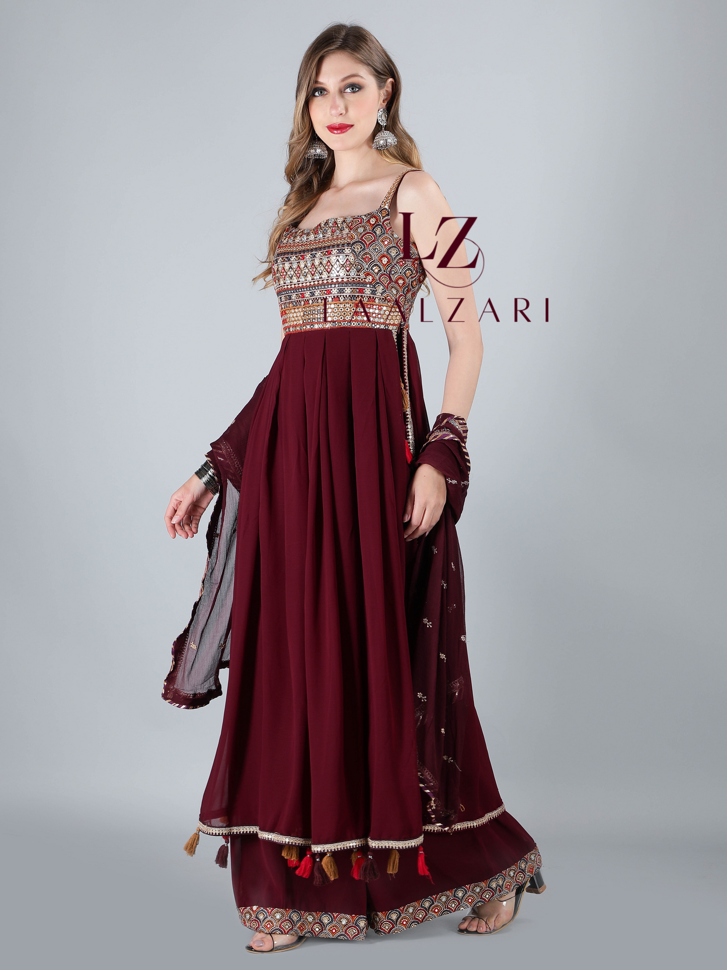 Majestic Maroon Nyra Kurti With Palazo
