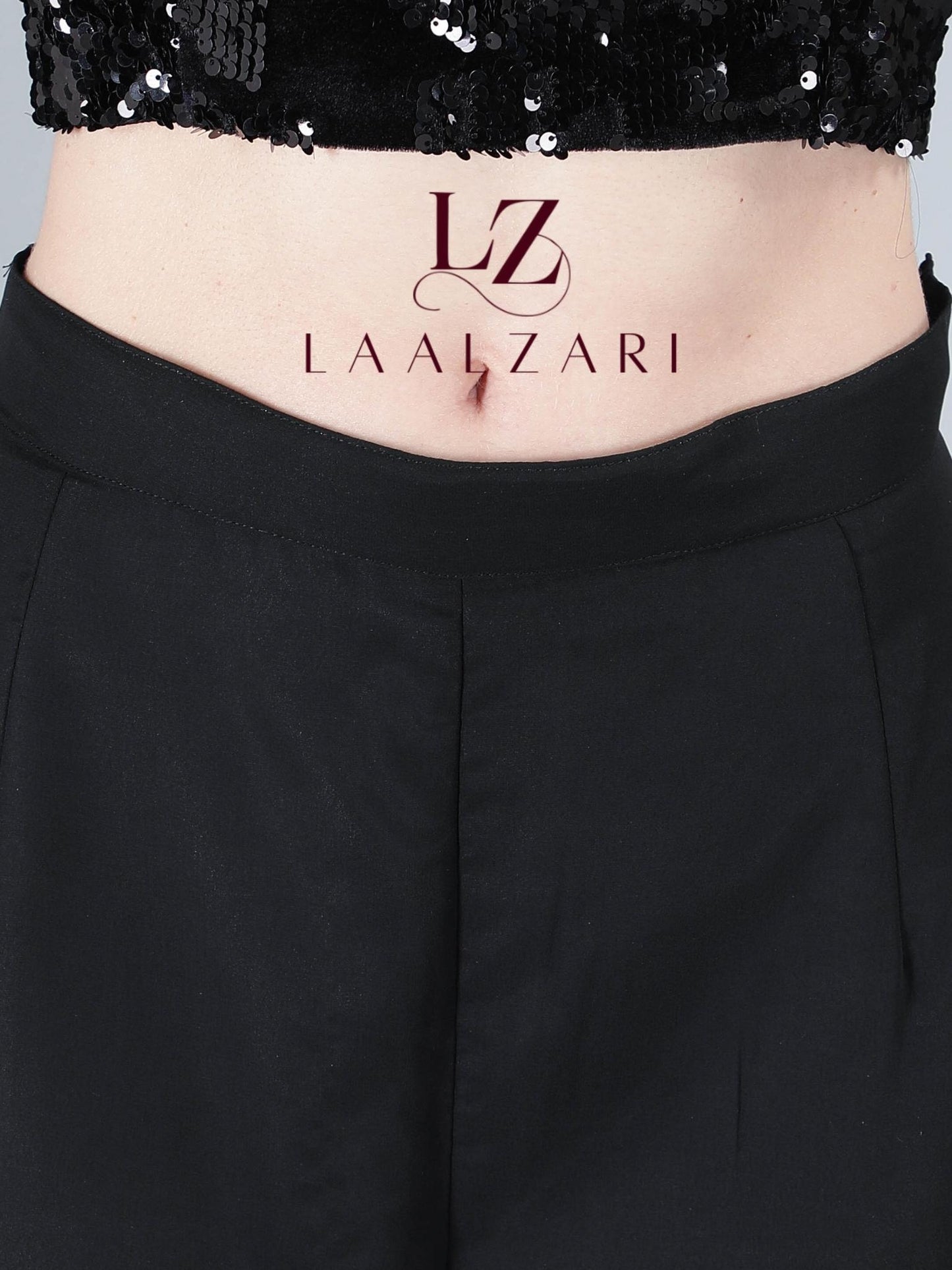 Black sapphire indo western crop top with sharara