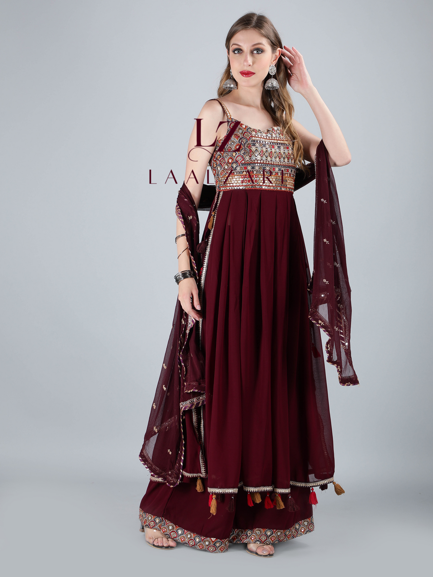 Majestic Maroon Nyra Kurti With Palazo