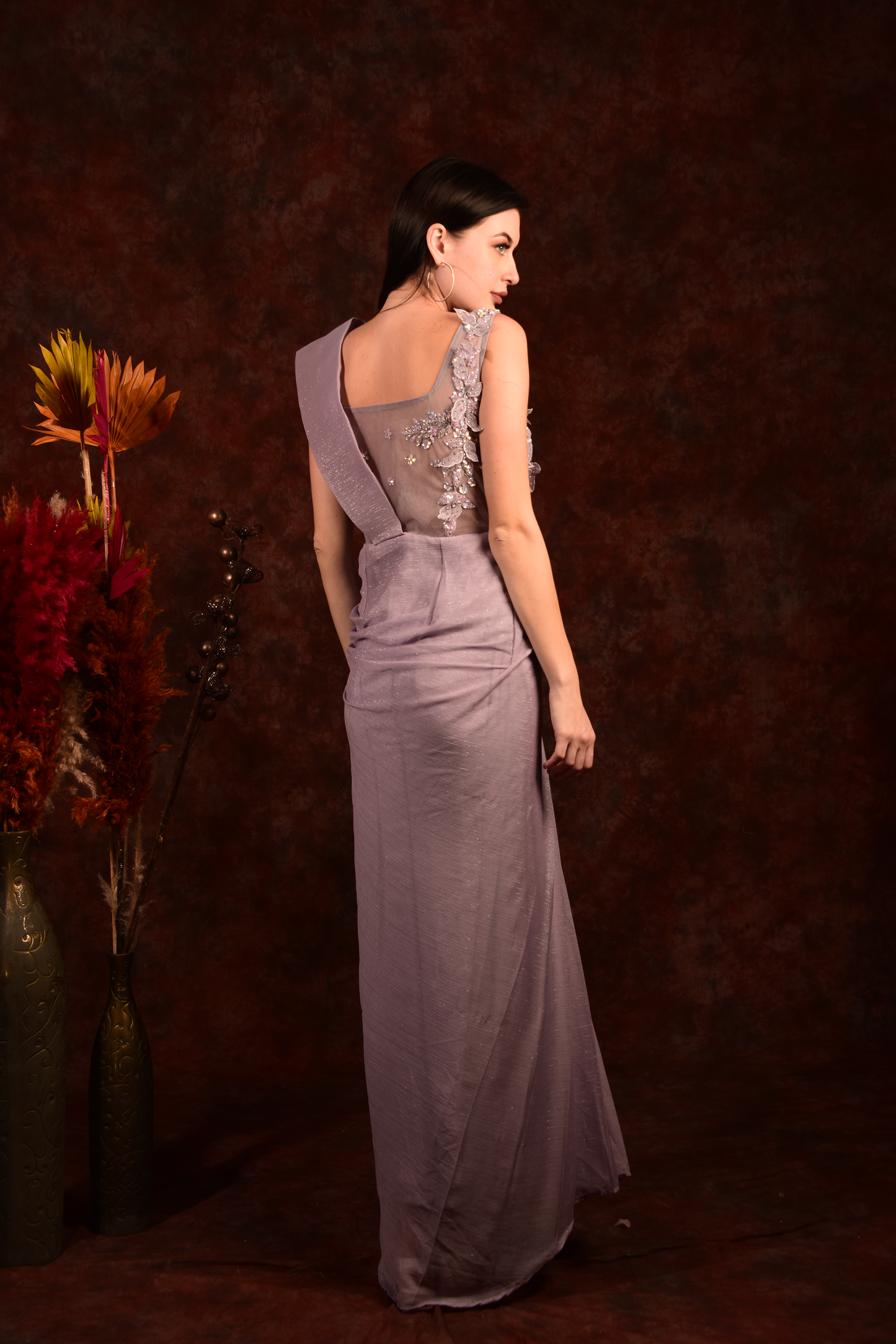 Lavender indo western gown