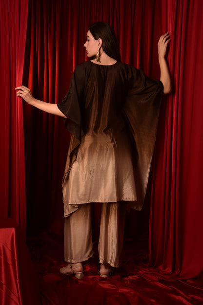 BROWN OMBRE KAFTAN CO-ORD SET