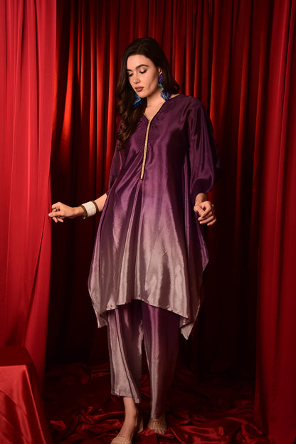 PURPLE OMBRE KAFTAN CO-ORD SET