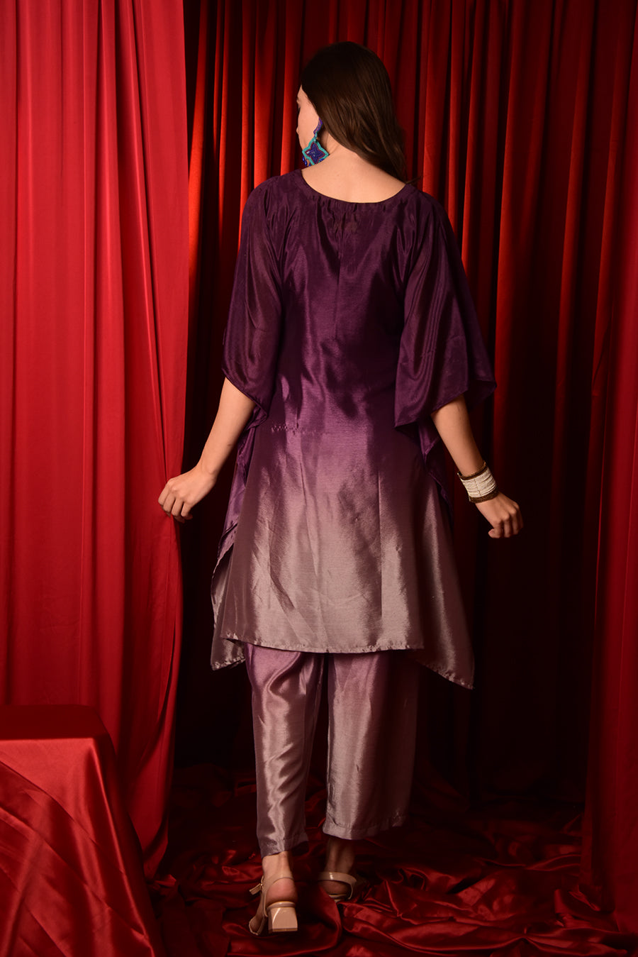 PURPLE OMBRE KAFTAN CO-ORD SET