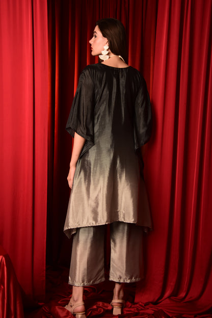 GREY BLACK KAFTAN CO-ORD SET