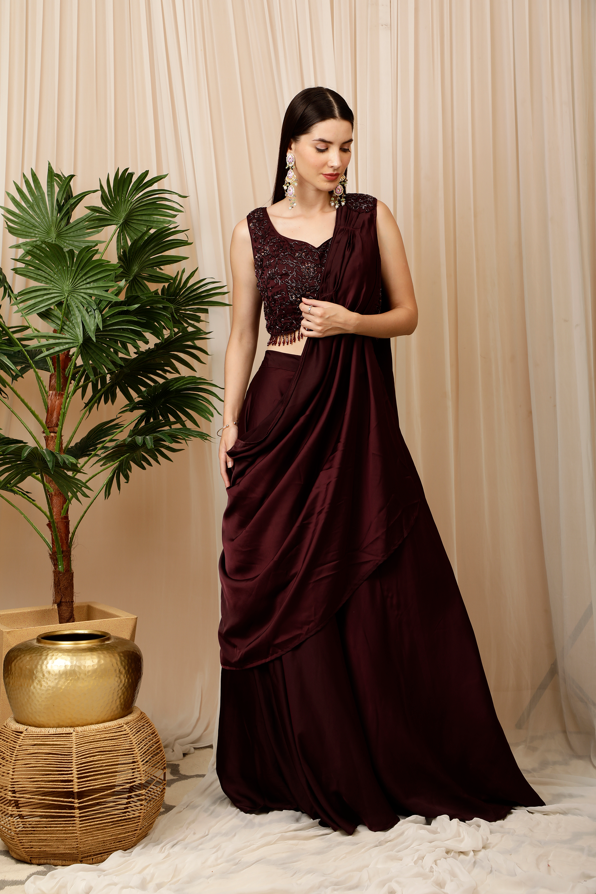 Black Designer Embroidery Soft Georgette Lehenga Saree With Attached D –  Iraho