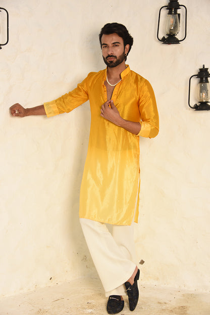 YELLOW OMBRE KURTA SET