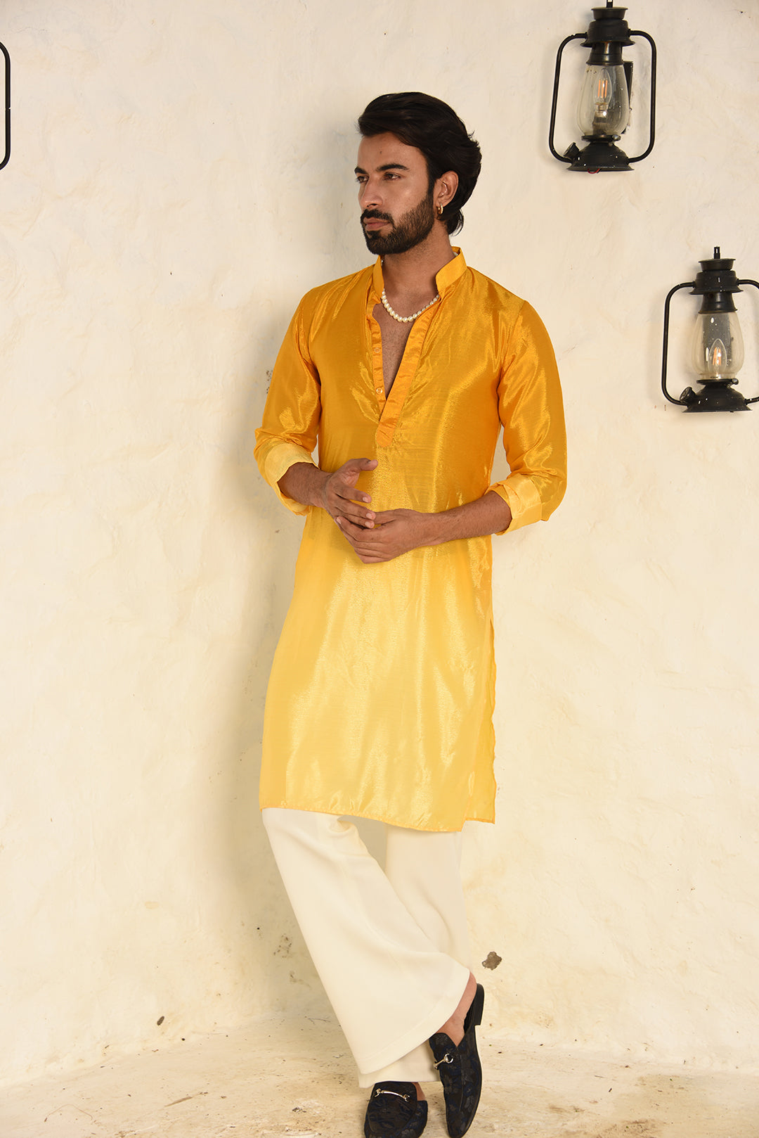 YELLOW OMBRE KURTA SET