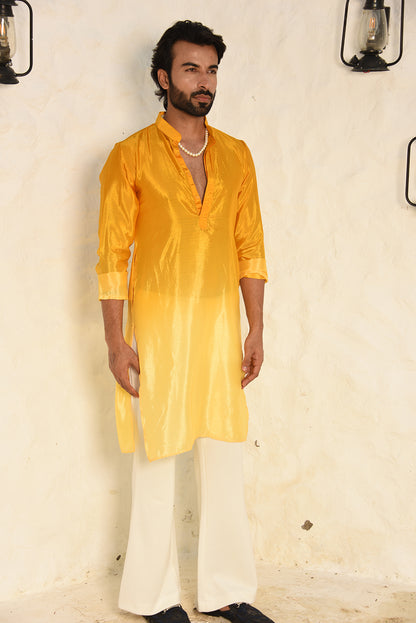 YELLOW OMBRE KURTA SET