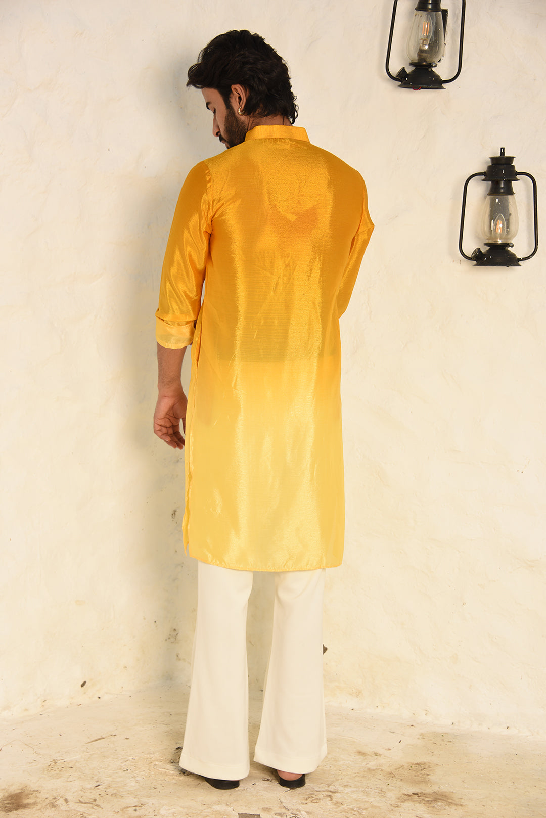 YELLOW OMBRE KURTA SET