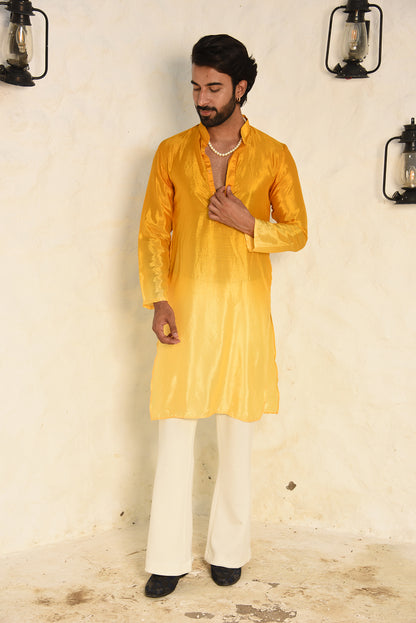 YELLOW OMBRE KURTA SET