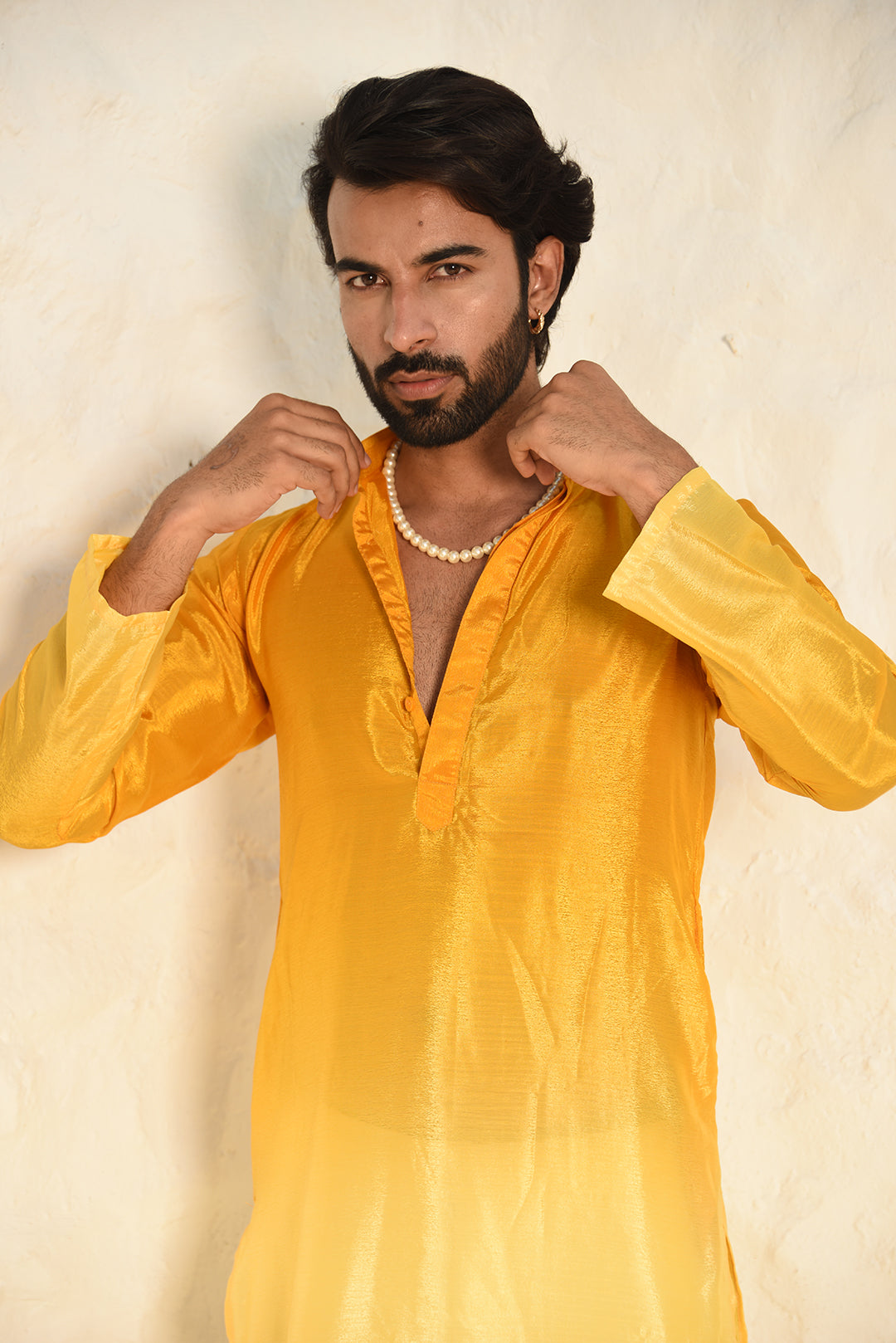 YELLOW OMBRE KURTA SET