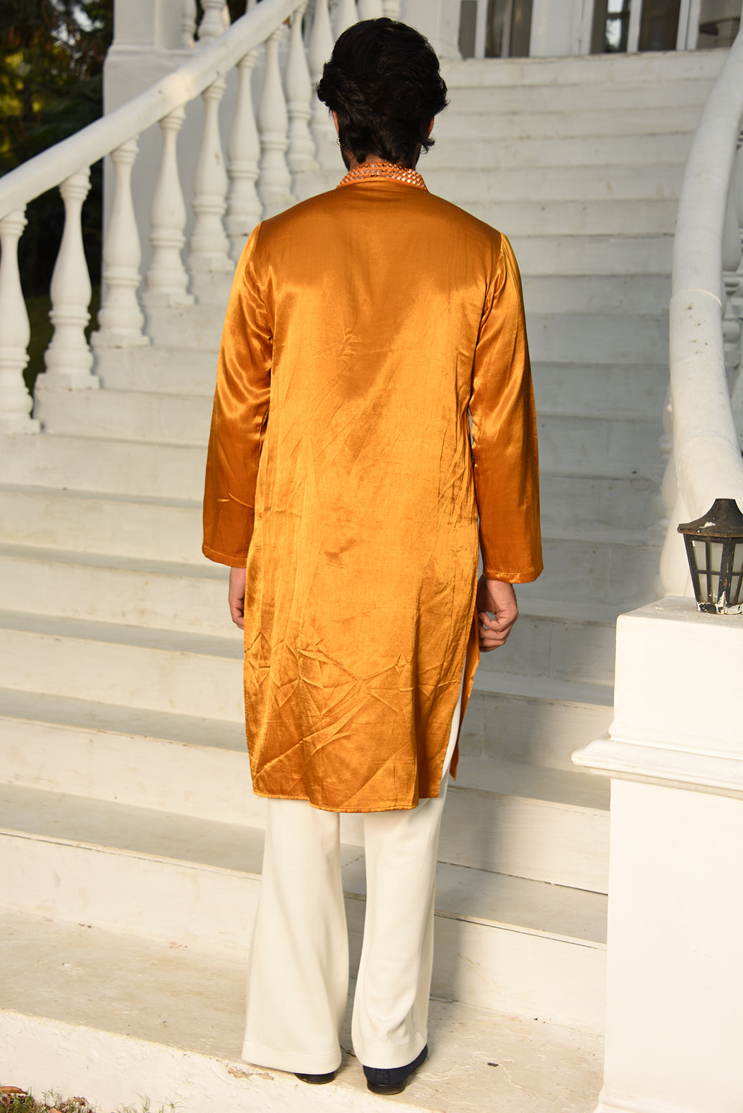 PURE GAJJI SILK STRAIGHT KURTA WITH PANTS