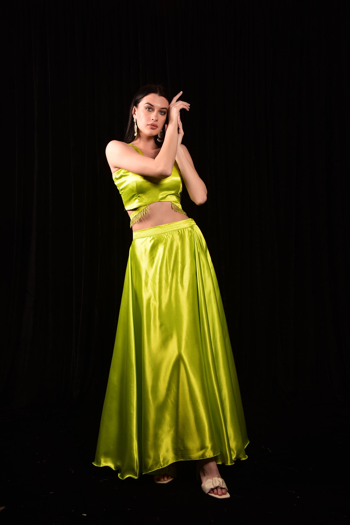 Neon Green Crop Top and Skirt CS_BA