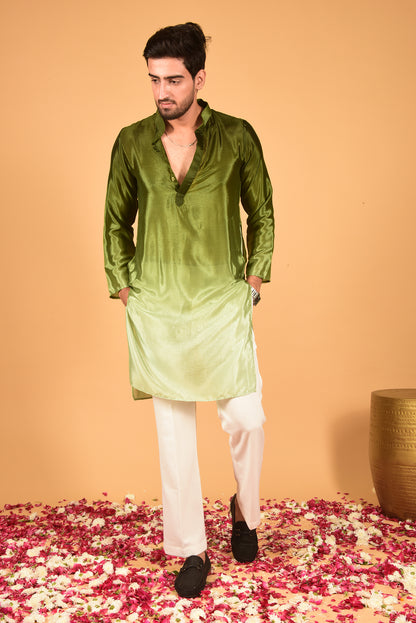 GREEN OMBRE KURTA SET WITH PANTS