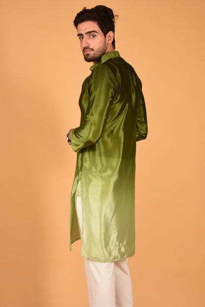 GREEN OMBRE KURTA SET WITH PANTS