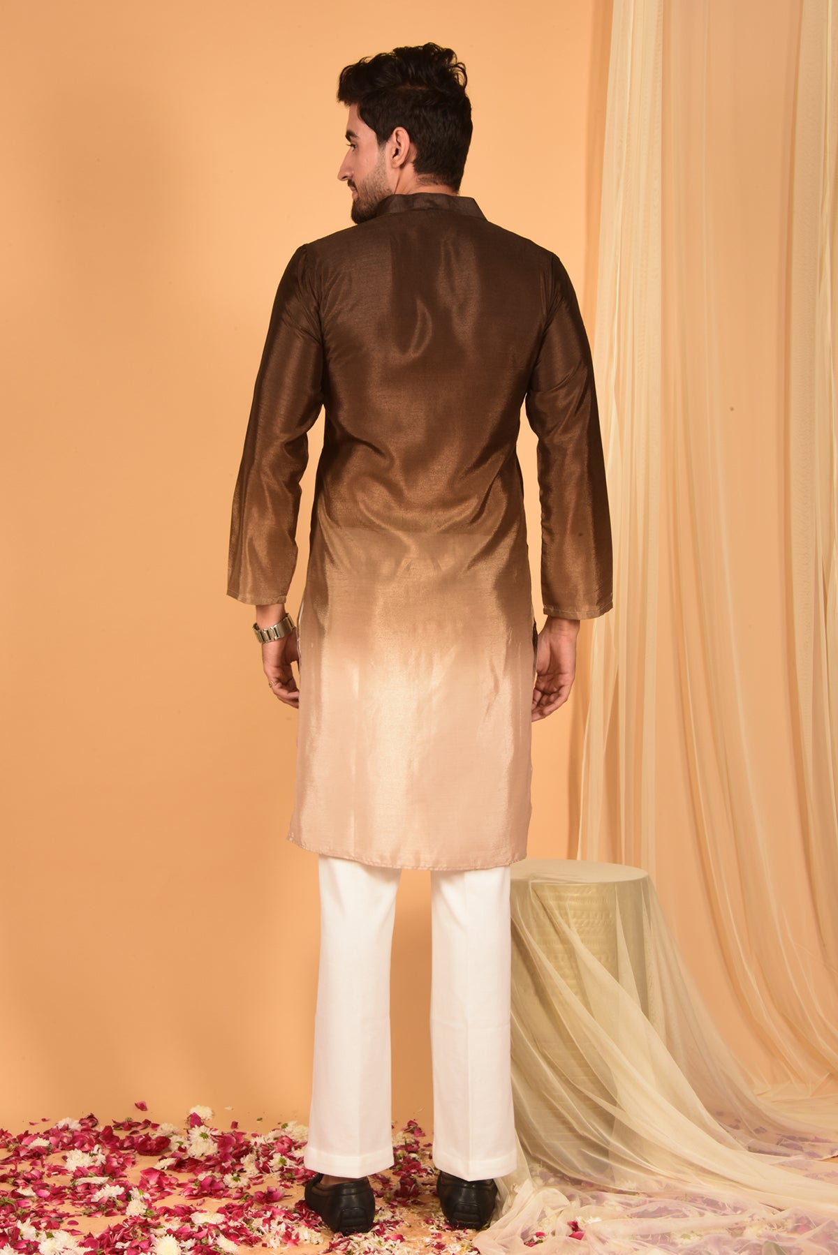 BROWN OMBRE CHINON KURTA SET