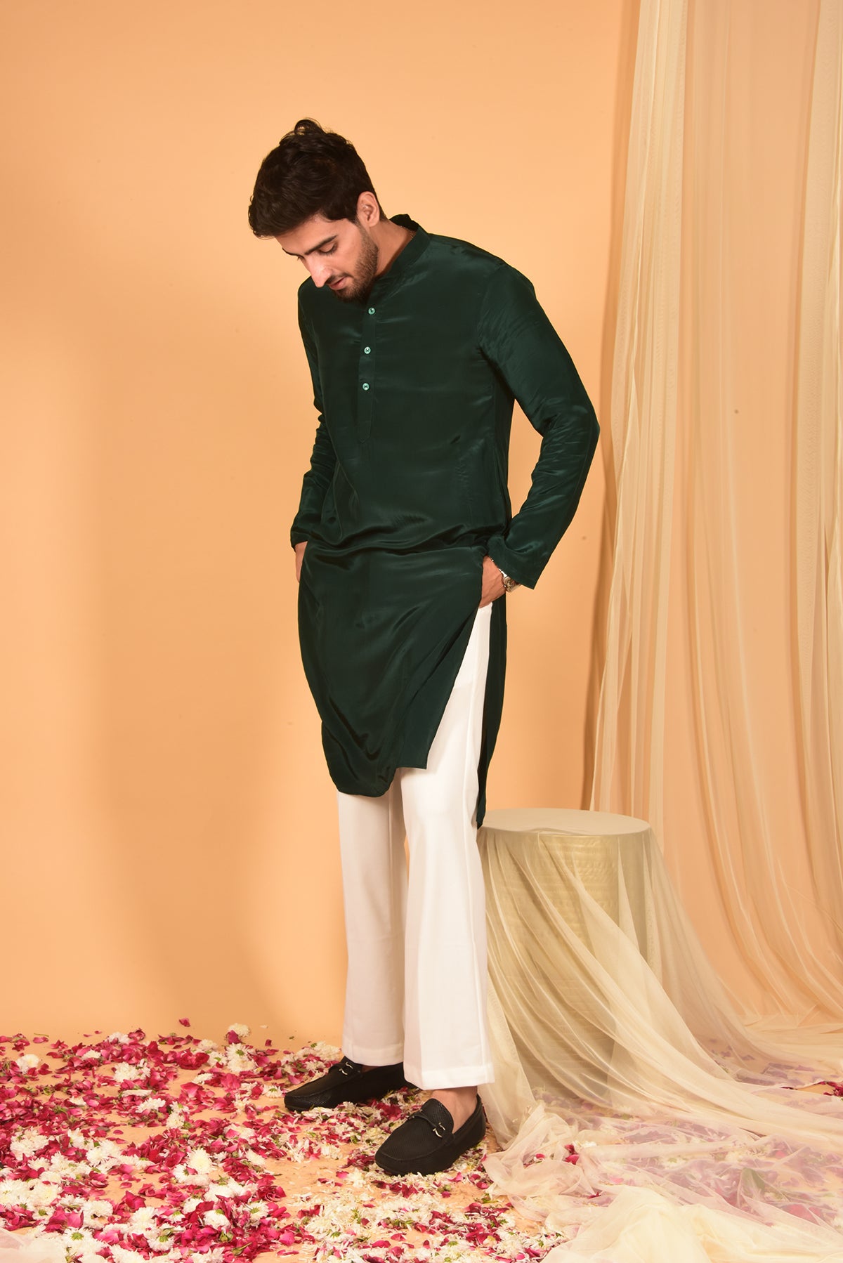 FOREST GREEN KURTA SET WITH PANTS