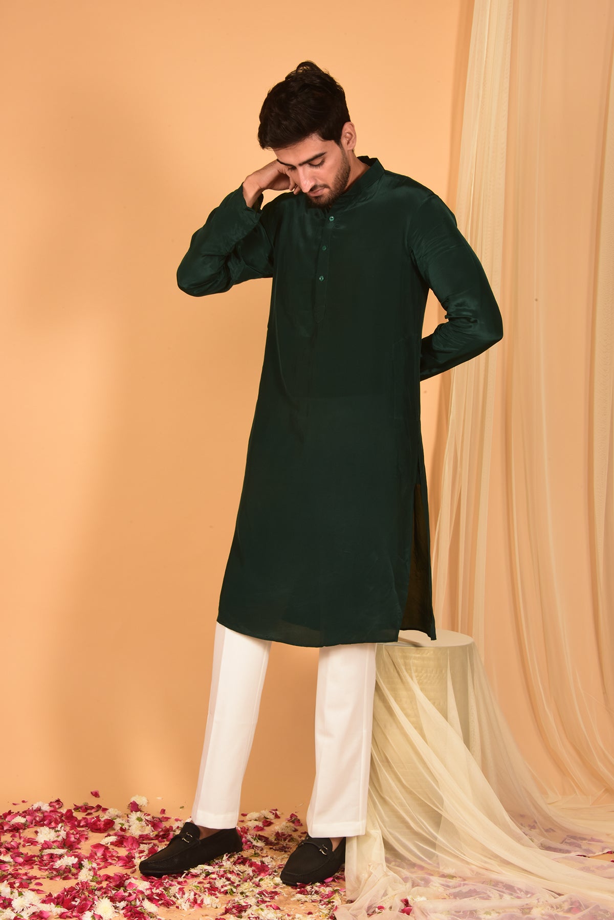 FOREST GREEN KURTA SET WITH PANTS