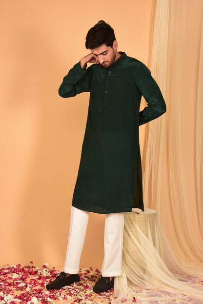 FOREST GREEN KURTA SET WITH PANTS