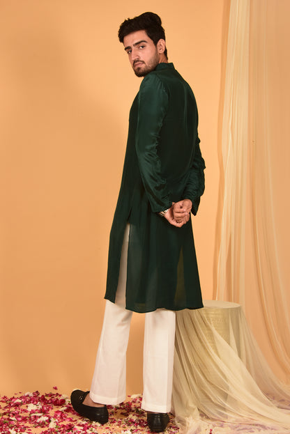 FOREST GREEN KURTA SET WITH PANTS