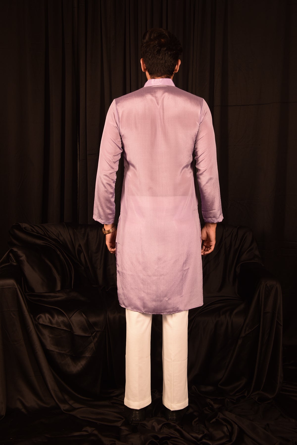 LILAC CHINON STRAIGHT KURTA SET WITH PANTS