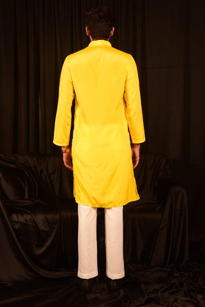 YELLOW STRAIGHT KURTA SET WITH PANTS