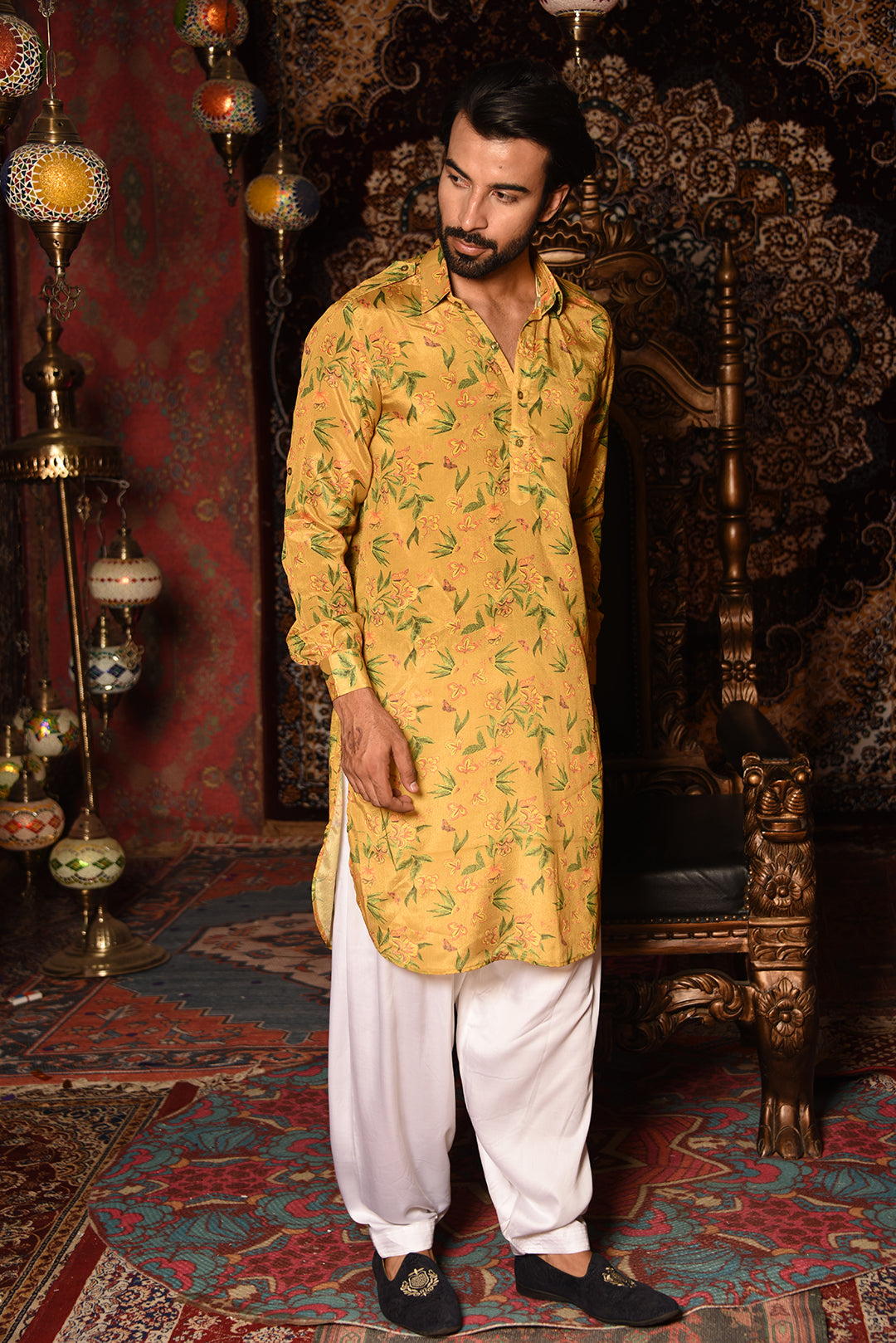 CHINNON PRINTED PATHANI KURTA SET