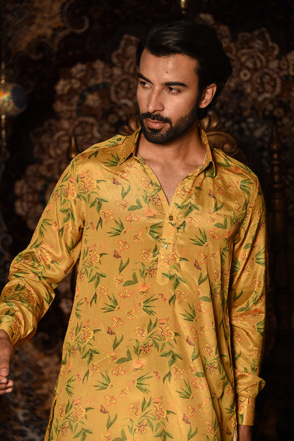 CHINNON PRINTED PATHANI KURTA SET