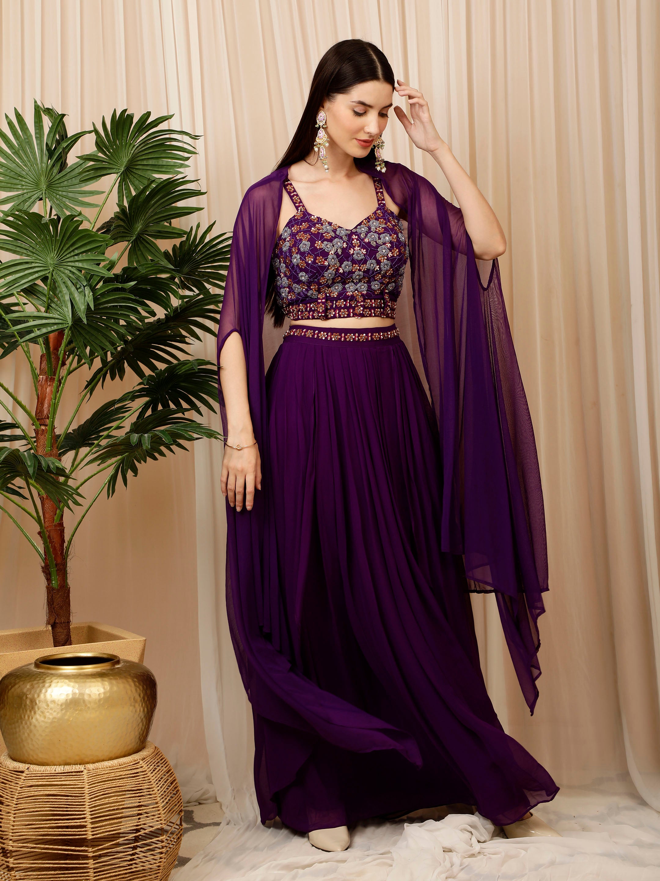 Ultra Violet Colour Gown – Panache Haute Couture