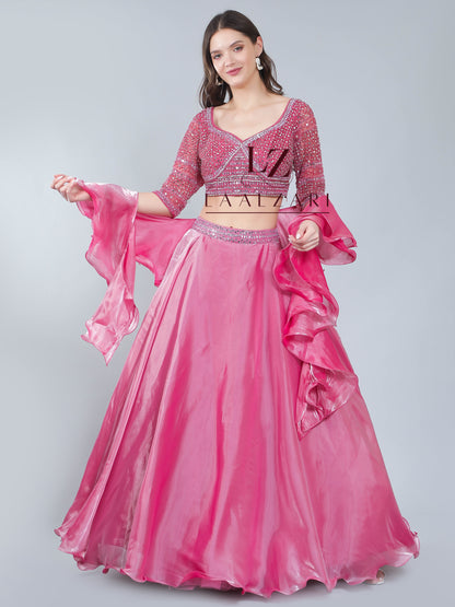 Bright Pink Festive Lehenga