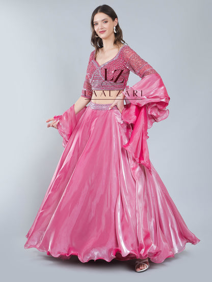 Bright Pink Festive Lehenga