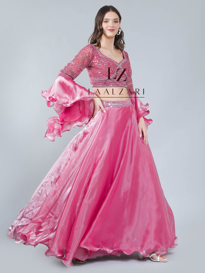 Bright Pink Festive Lehenga