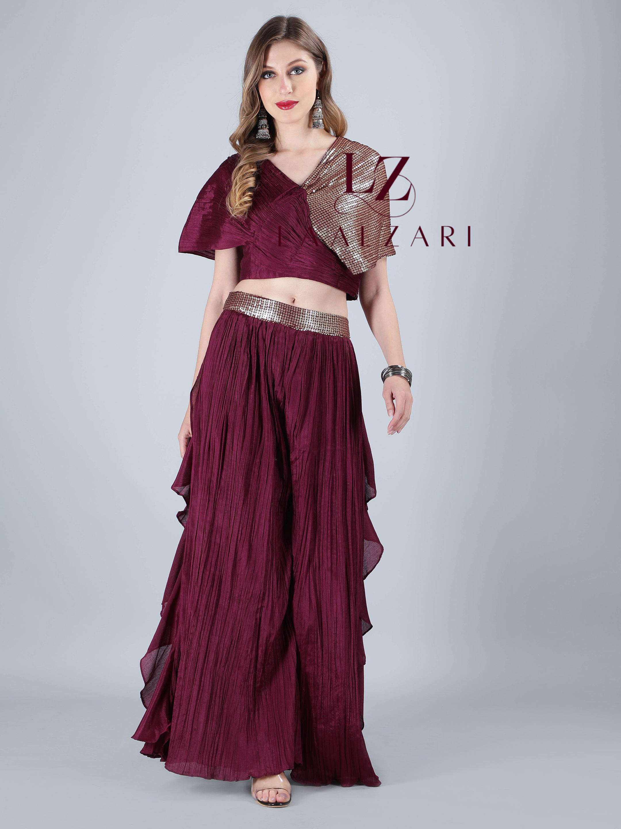 designer crop top skirt
